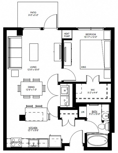 1500 Nicollet_1 Bedroom Floor Plan  at 1500 Nicollet, Minneapolis, MN